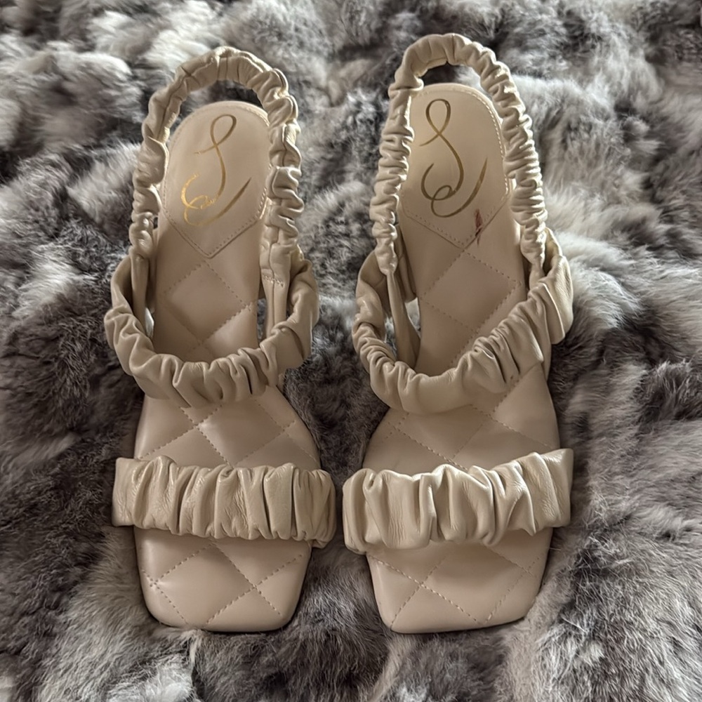 Sam Edelman Marlena Ivory Padded Heels- size 7.5 - Picture 5 of 8